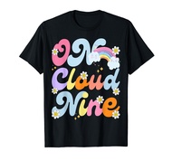 Groovy On Cloud Nine Flower Retro Happy 9th Birthday 9 Years T-Shirt