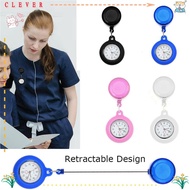 CLEVERHD Retractable Nurse Watch Gift Clip-on Quartz Clock Fob Watch