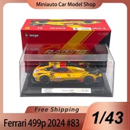 In Stock New Bburago 1:43 24h Le Mans Rally Ferrari 499p #83 Alloy Miniature Diecast Model Ferrari 2