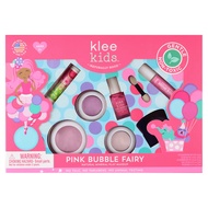 美國 Klee Kids - 粉紅泡泡玩美彩妝組-牡丹粉礦物眼影 (2g)+芭比粉礦物眼影 (2g)+蜜糖粉礦物腮紅 (3.5g) +粉紅泡泡水性指甲油 (5ml)+西瓜紅亮光潤唇膏 (4.2g)+邁