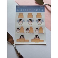 mailing penguin sticker sheet