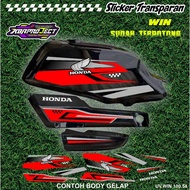 HONDA WIN 100 COOL PREMIUM TRANSPARENT STICKERS RACINGHONDA 54 ALREADY CUT