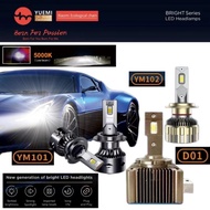 【Barang tempat】(1 Year Warranty) Yue Mi D1s D2s D3s D4s Kereta LED Bulb Headlamp Fog Lamp 45w 80w 55