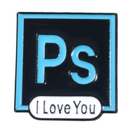 Photoshop Adobe Illustrator Enamel Pins Ps/ai I LOVE YOU Enamel PIN Illustrator Photographer Badge S