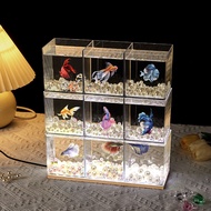 Sqg Household Small Fish Tank Aquarium Desktop Fish Tank Betta Tank Mini Creative Change Water