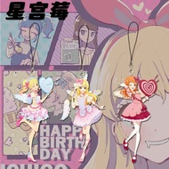 Anime keychain Aikatsu Hoshimiya Ichigo Shibuki Ran Mica Acrylic phone lanyard decorative accessory 