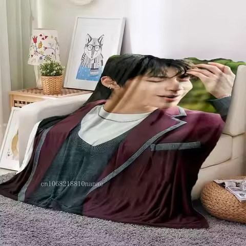 Hwang In Yeop Soft Flannel Blanket Kd Star Poster Blanket Sofa Bed Bedroom Living Room Portable Home