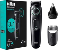 全新 百靈 Braun 3430 3-in-1 電動修剪器 剃鬚刀 剪髮器 20級轉盤調校長度 有單有保養 Muligroom trimmer USB 充電