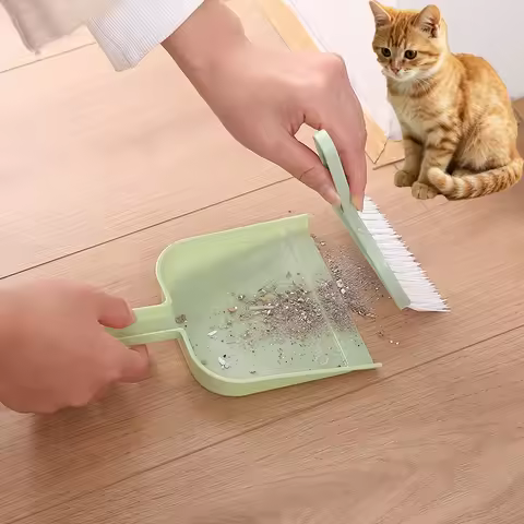 Cat Hamster Dustpan Small Broom Set Mini Hand Broom and Dustpan Set for Small Animal Cage Cleaning