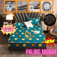 Cadar Topper hilton Anti Kedut Set 3IN1 Hotel Size Queen King Single Full Cover Fitted Premium Cotto