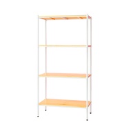 [特價]【dayneeds】松木 90x45x180公分 四層烤白原木板收納層架