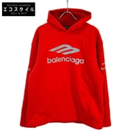 Balenciaga 23週年紅色773685 TPVQ6抓絨連帽衫 L碼 [二手]