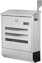 Stainless Steel Drop Box Wall Mount Mailbox with Newspaper Container Post Box Large Capacity Parcel 