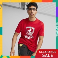 PUMA AUTO - เสื้อยืดคอกลมผู้ชาย Scuderia Ferrari Race Big Shield Tonal สีแดง - APP - 53818402