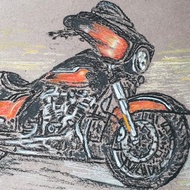 Harley Davidson Painting Original Art HD CVO Street Glide Motorcycle Wall Art