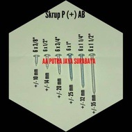 Pab Screw (+) 6x3/8", 6x1/2", 6x3/4" 6x 1", 6x1 1/4", 6x1 1/2"