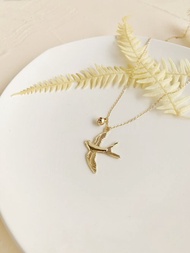 【質感禮物】18K注金燕子鈴鐺金項鍊 快樂王子  燕子 鈴鐺