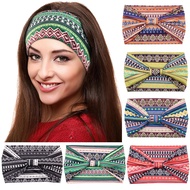 Yeshan Wide Headbands for Women Boho Knotted Non Slip Headbands Head Wraps Turbans Sport Yoga Workou