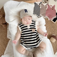 Baby Romper Boys Girls Clothes Summer Striped Bear Sleeveless Vest Jumpsuit 0-2 Years Infant Toddle