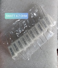 10BUAH RESISTOR KAPUR 5WATT 4.7 OHM 5W 47 OHM 4R7 OHM 5 WATT