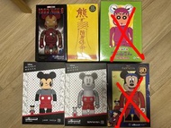 Bearbrick Be@rbrick 400% 全新未開封 Iron man / 夜光殭屍 / 蠟筆小新 / 米奇Micky