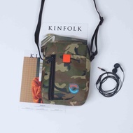 Hanging Wallet Pria Loreng Army Dompet ID Card HP Tas Gantung Leher