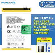 Battery BLP877 For Narzo 50A PRIME / 50I PRIME / Realme C30 / C30S/ C31/  C33/ C35/ 8I / 9I 5G / 12X
