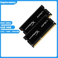 Hyperx Impact Ram DDR3 4GB 8GB PC3/PC3L-12800หน่วยความจำแล็ปท็อป1066 1333 1600 1866Mhz Sodimm DDR3โน้ตบุ๊ค Ram