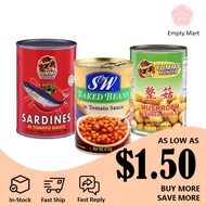 [IN-STOCK] Yummy Hunter Canned Whole Mushroom / Yummy Hunter Canned Sardine in Tomato Sauce / S&W Ba