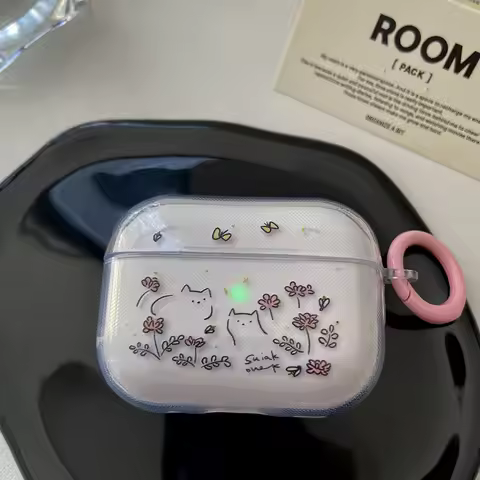 Flower Fireflies Cute Airpod Case for AirPods 1 2 3 Pro 2 AirPod Airpods Pro Case Clear TPU Air Pod 