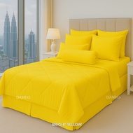Cadar Sangat Cantik Versi Hotel 7 IN 1 with Comforter BedSheet Set Plain 2 TONE KING SIZE