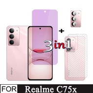 3in1 Realme C75X กระจกนิรภัยสําหรับ Realme C75 C67 C65 กระจกด้านหน้าด้านหลังฟิล์มกล้องเลนส์ Protecto