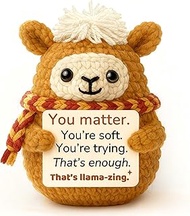 Positive Animals Crochet Llama, You Matter Emotional Encouragement Alpaca Plush with Support Card, U