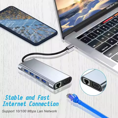 USB C HUB 4K 30Hz TypeC to HDMI-compatible USB 3.0 Adapter 11 in 1 HUB Dock PD 87W USB Splitter for 