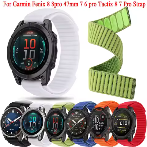 QuickFit 22mm Nylon Strap For Garmin Fenix 8 Pro 47mm AMOLED/MicroLED Fenix8 47mm 7 7Pro Solar 6 6pr