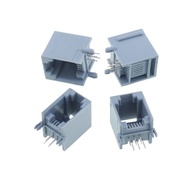 RJ11 Socket Gray 6P6 4P4 6P4 RJ12 Telephone Socket 6-Core Crystal Head 623PCB Socket 4P4, 6P4, 6P6 I