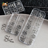 jiajumuyuzk Metal Retro Circle 3D Punk Nails Art Charms, Black White, 30/60PCS, Nail Decoration TH