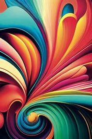 Notebook Colourful Abstract 6x9 in (15x22 cm) Squared Pages