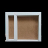 3D wooden frame acrylic dpan back PPN mdf u15x15x5cm white paint finishing
