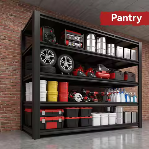 Heavy Duty Boltless Metal Storage Shelving Unit,5-Tier Adjustable Rack,84"Hx62"Wx24"D,5000LBS,for Ga