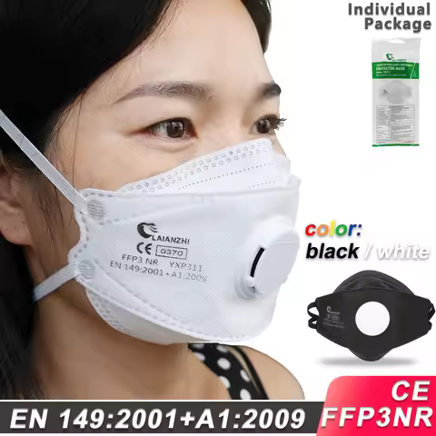 LAIANZHI FFP3 CE Face mask Air valve protective masks pm2.5 masks harmful hygiene mask filter Headwe