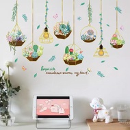 Wall Stickers ins Green Plant Living Room Bedroom Dormitory Entrance Self-Adhesive Stickers Small Fr