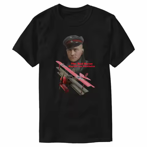 Fokker DR1 Red Baron - Manfred von Richthofen T-Shirt 100% Cotton O-Neck Summer Short Sleeve Casual 