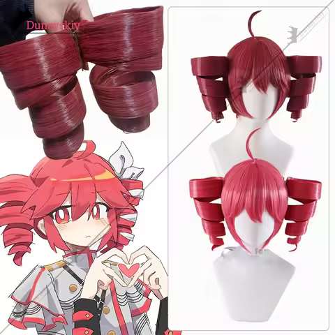 Anime Kasane Teto Cosplay Costumes Women Cute Red Ponytail Wig High Heat Resistant Hair Teto Role-pl