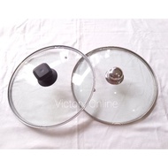 Pot Lid, 30cm Glass Wok Lid / Pan, 30cm Wok Glass Cover with Legs
