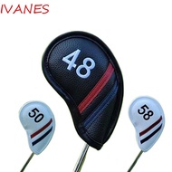 IVANES Golf Wedge Cover, 56 58 60 Degree PU Leather Sand Wedge Headcover, Black/White Angle Club Big