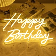 Neon Happy Birthday Sign USB Powered Warm White Happy Birthday Light Up Sign Happy Birthday Led Sign