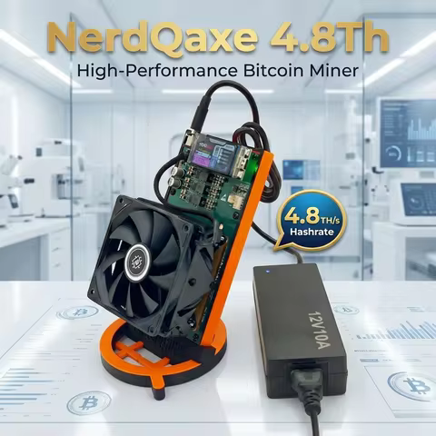 Bitaxe NerdQaxe++ 4.8Th BM1370 Asic Chip 98W 2.4G WiFi Bitcoins Miner NerdQaxe 4.8