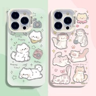 Wooden cat and dog double, iPhone 16 Pro 14 phone case, lovely 1315 case, phone case 12