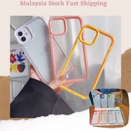 Candy Color Border Shockproof Phone Case For i Phone 13 12 11 Pro Max XR X XS Max 7 8 Plus Clear Bac